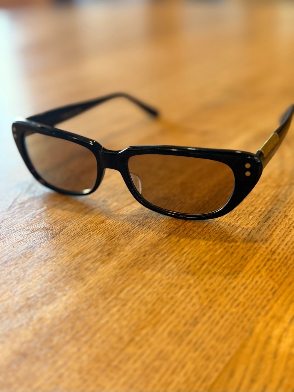 Derek Lam Black Round Frame Sunglasses